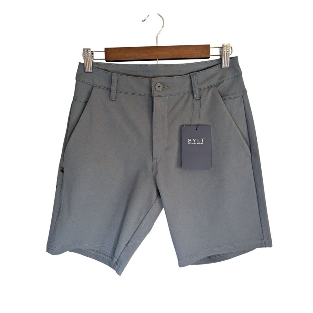Bylt Mens Everyday Short 8" Size 31 Gray Gorpcore Stretch Pocket Premium Basics